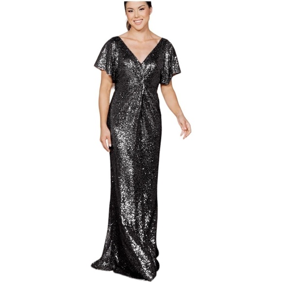 Revelry Black Gwen Sequin Dress‎ - Picture 1 of 13